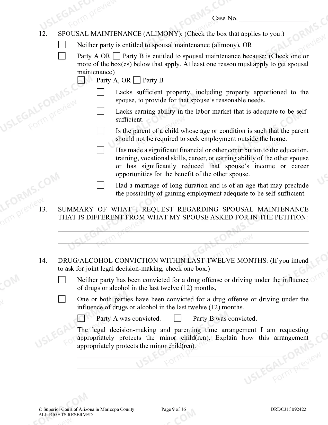Preview Response To Petition For Dissolution Of Non Covenant Marriage With Children