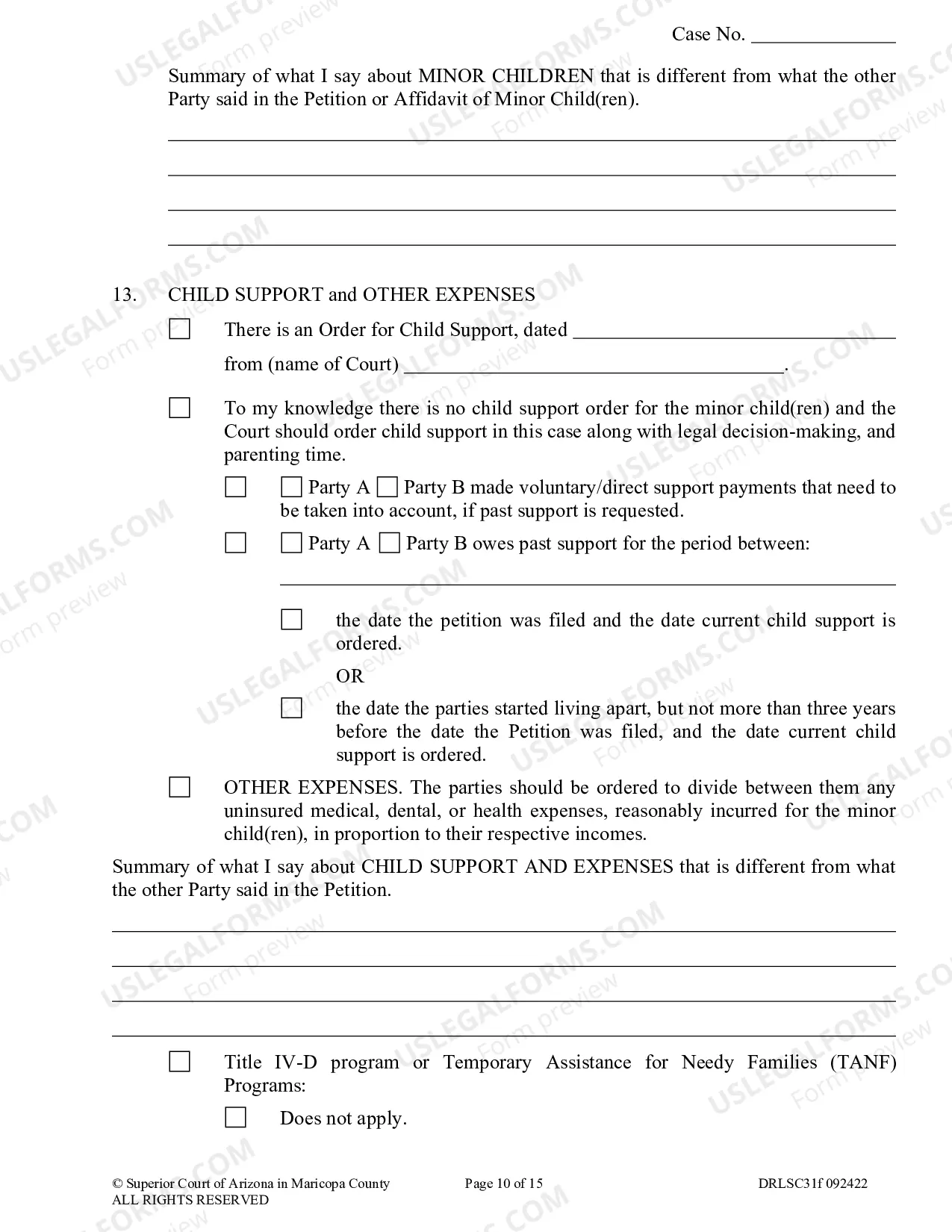 Preview Response to Petition for Legal Separation With Minor Children