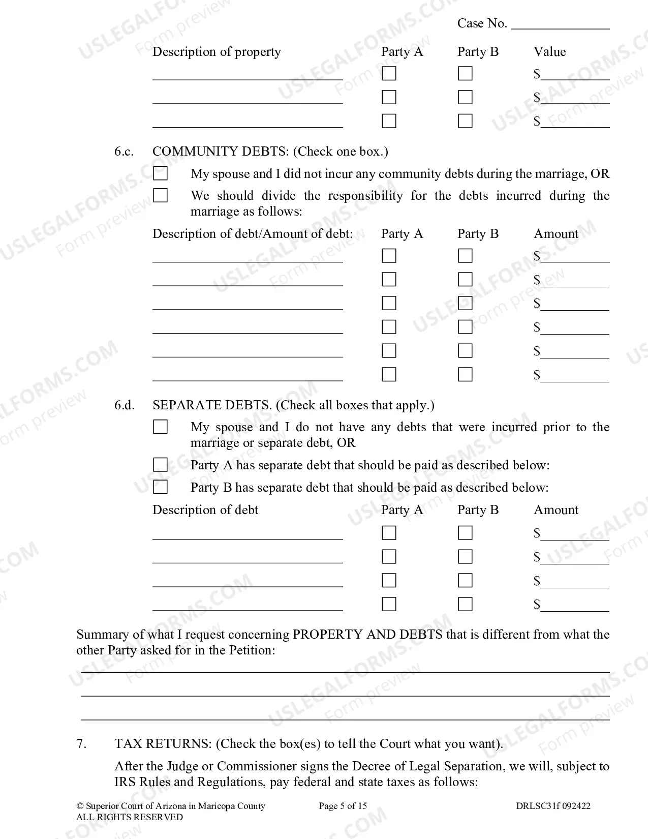 Preview Response to Petition for Legal Separation With Minor Children