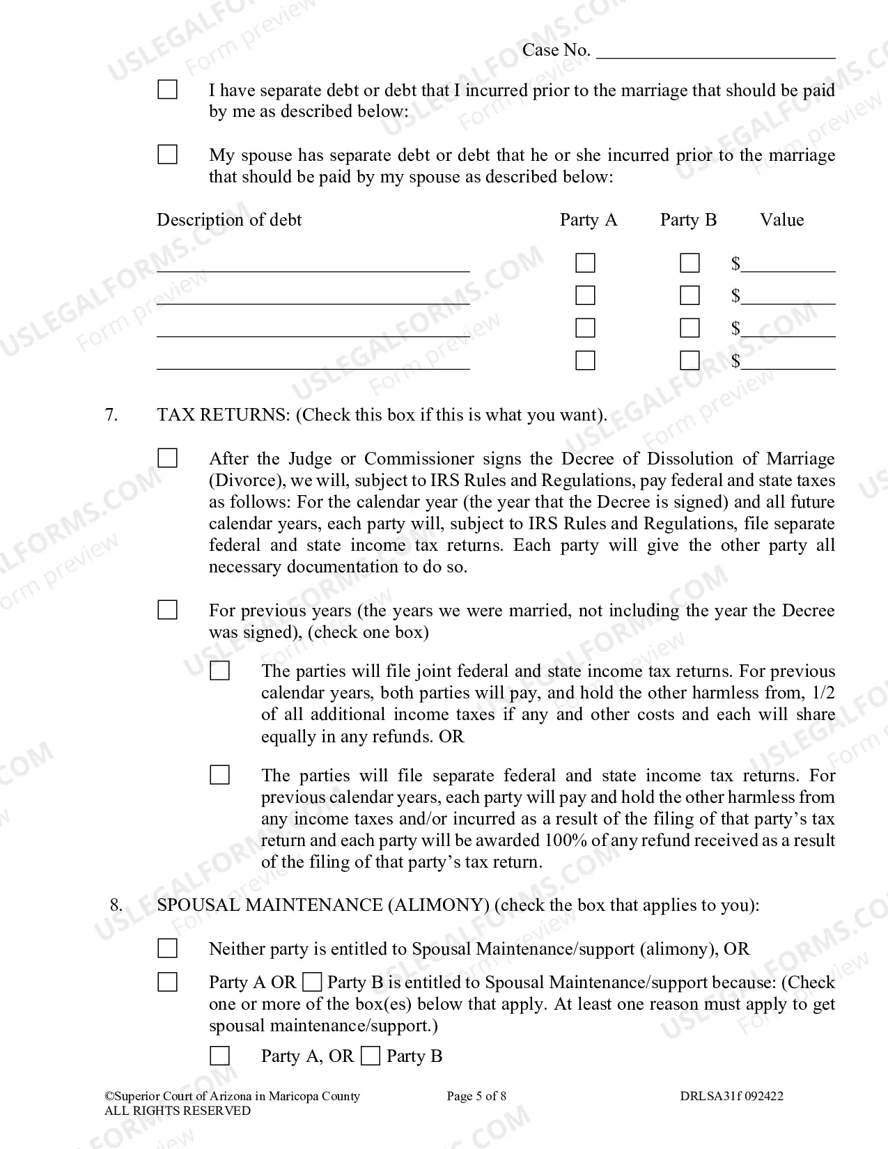Preview Response To Petition For Legal Separation Without Minor Children