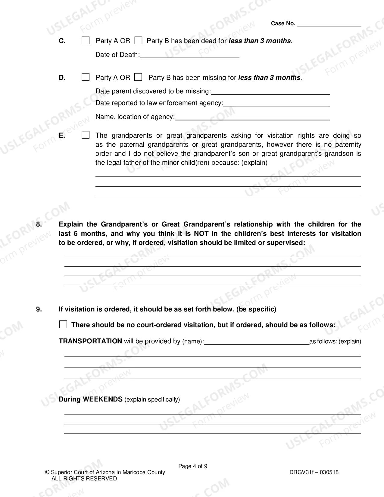 Preview Response To Petition For Order For Grandparent Visitation