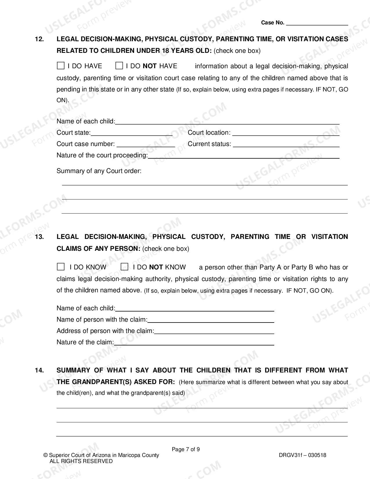 Preview Response To Petition For Order For Grandparent Visitation