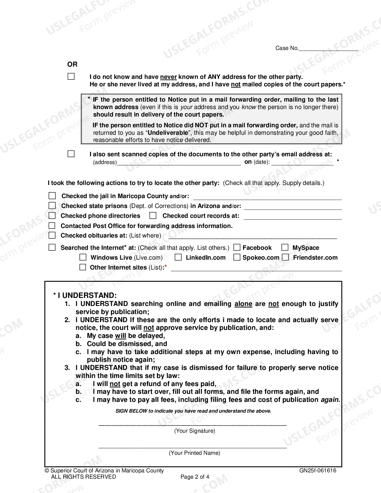 Preview Affidavit Supporting Publication