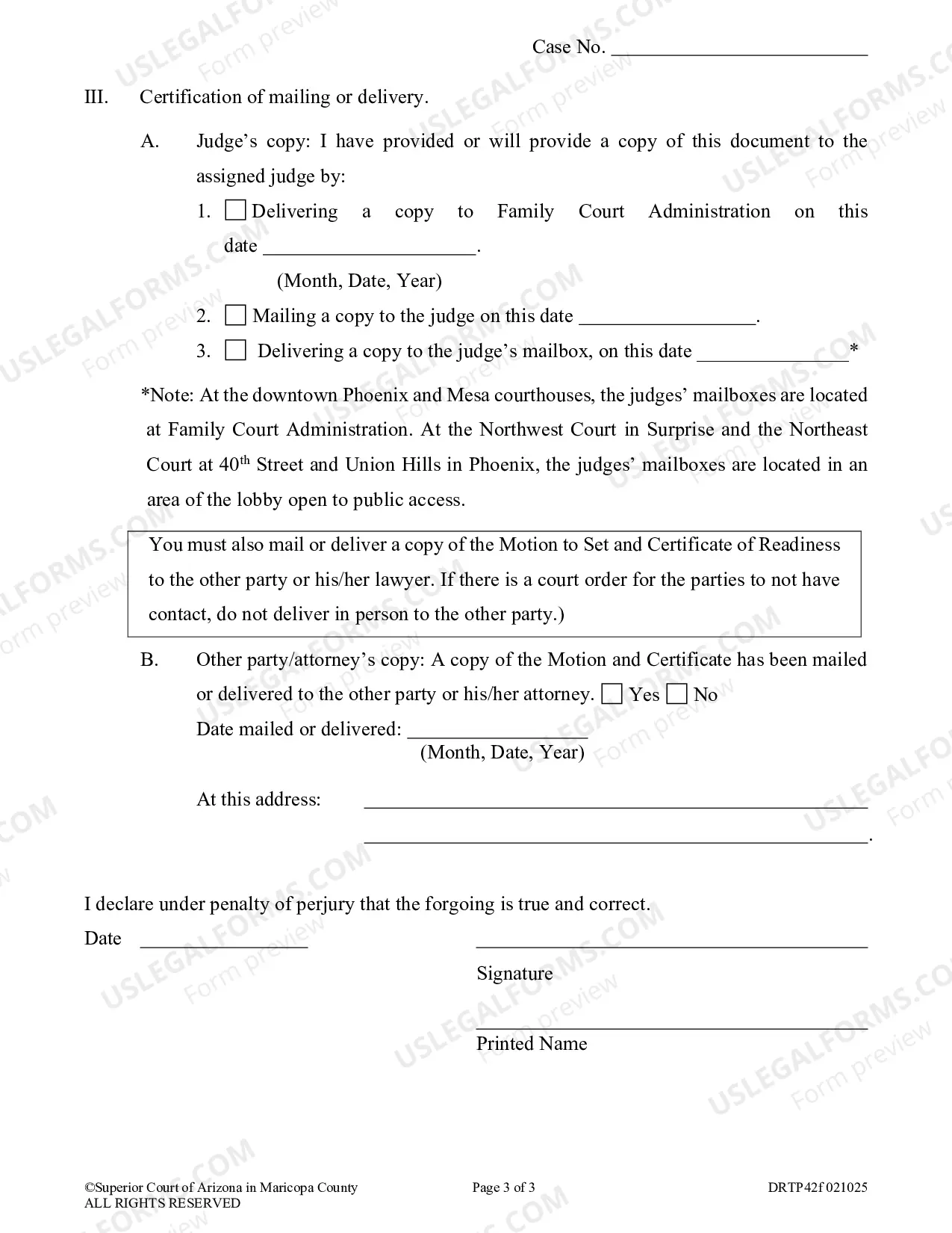 Preview Motion to Set Trial Date and Certificate of Readiness