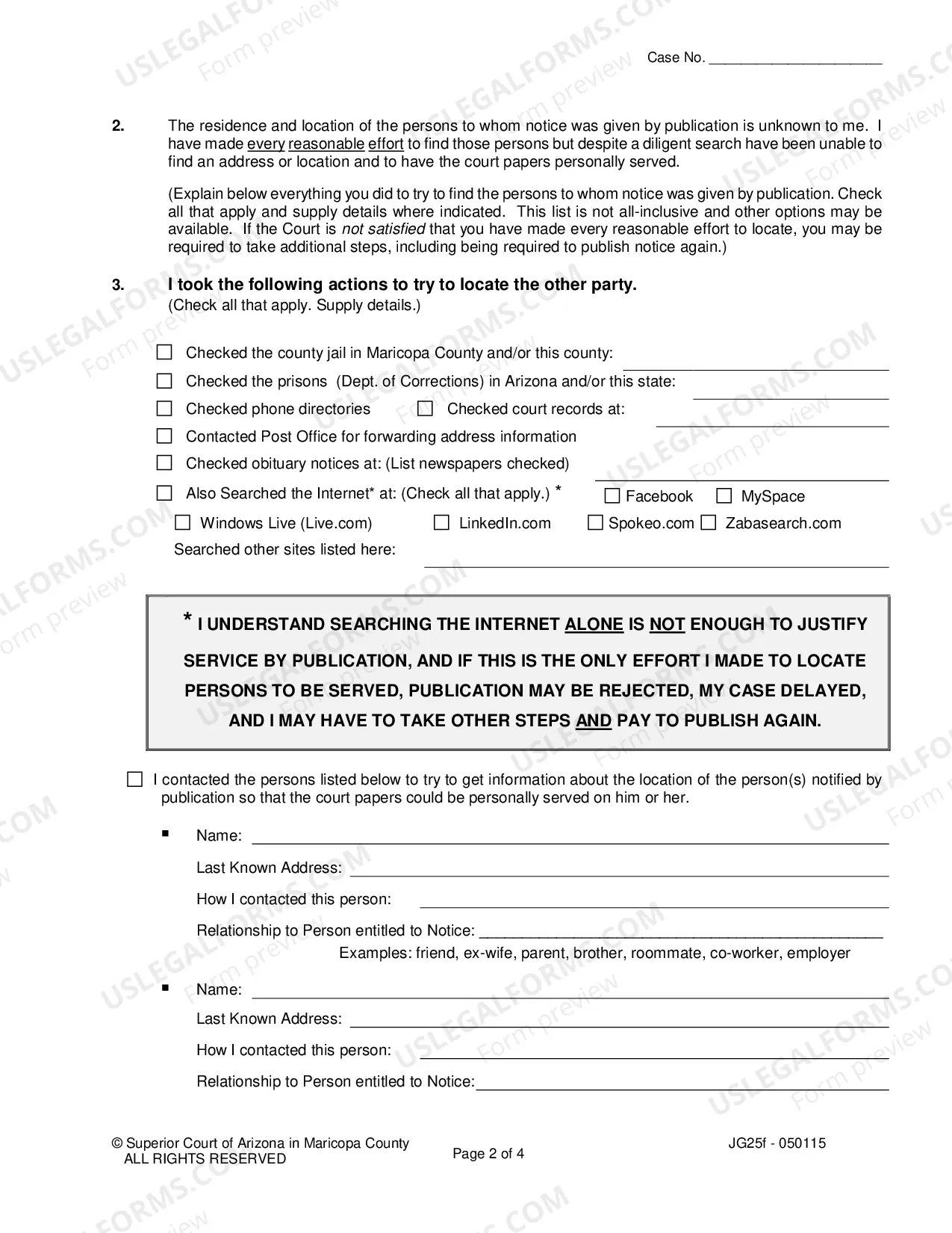 Preview Affidavit Showing Circumstances Why Service by Publication was Used and About the Publication