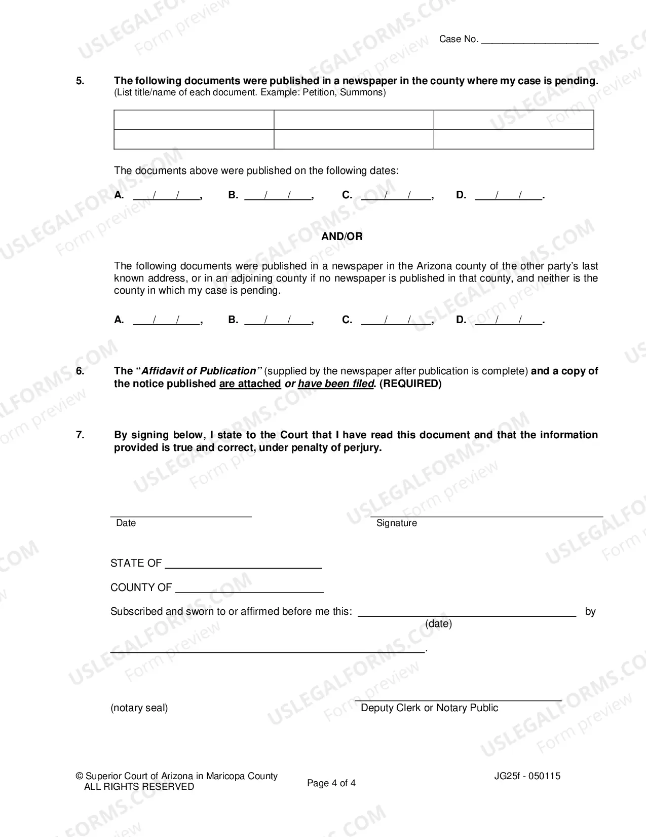 Preview Affidavit Showing Circumstances Why Service by Publication was Used and About the Publication