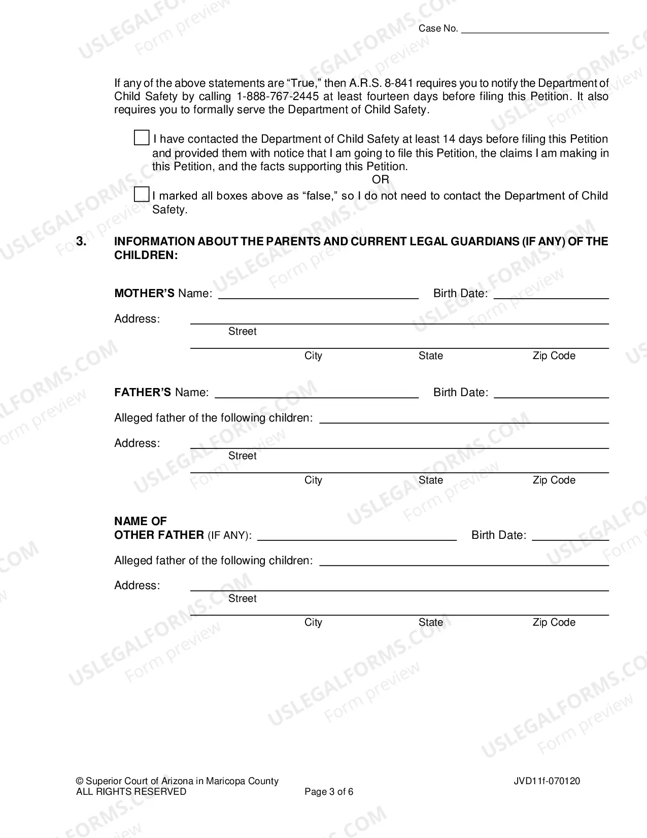 Preview Dependency Petition