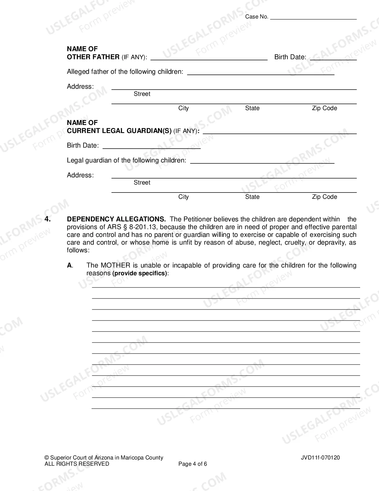 Preview Dependency Petition
