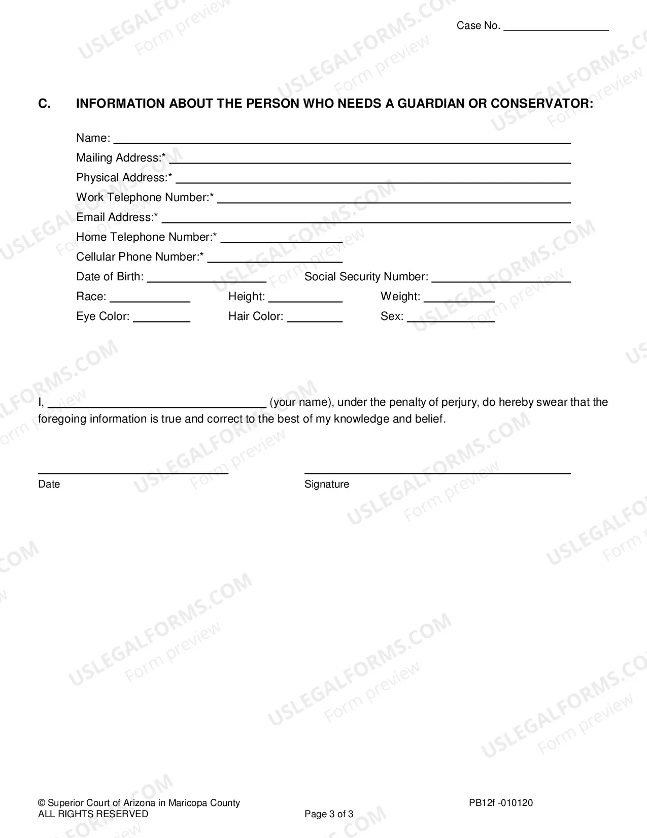 Preview Juvenile Guardianship Information Sheet