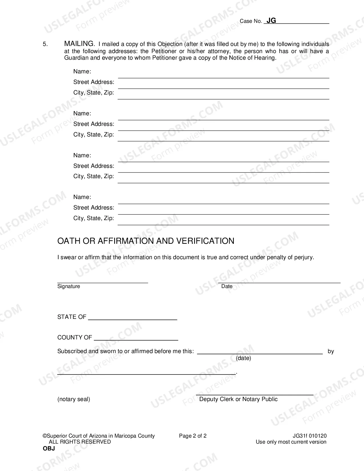 Preview Objection to the Petition