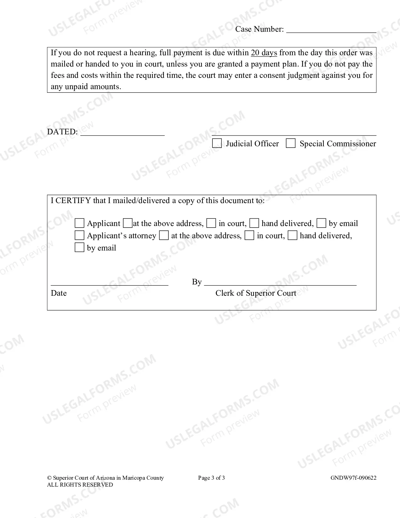 Preview Order on Supplemental Application