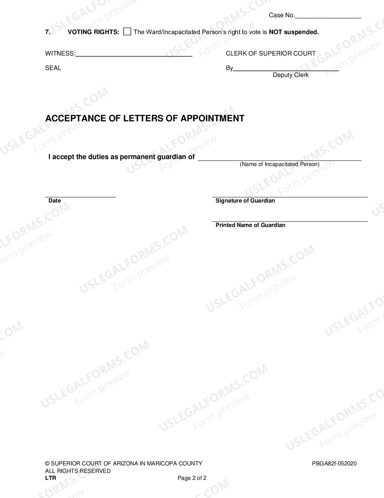 Preview Acceptance Of Appointment As Permanent Guardian And Letters Of Appointment