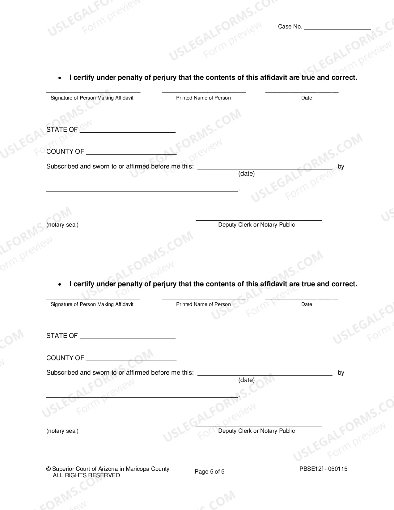 Preview Affidavit for Transfer of Real Property Title