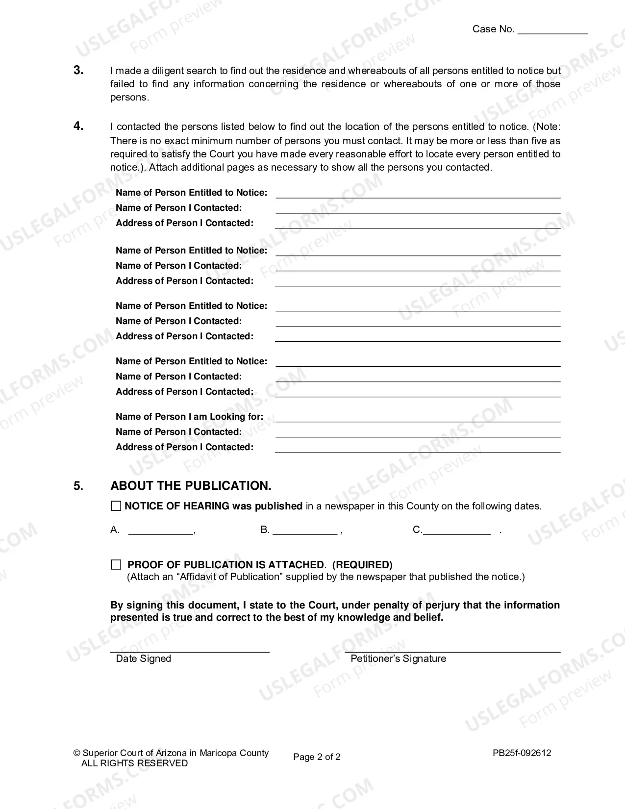 Preview Affidavit of Publication