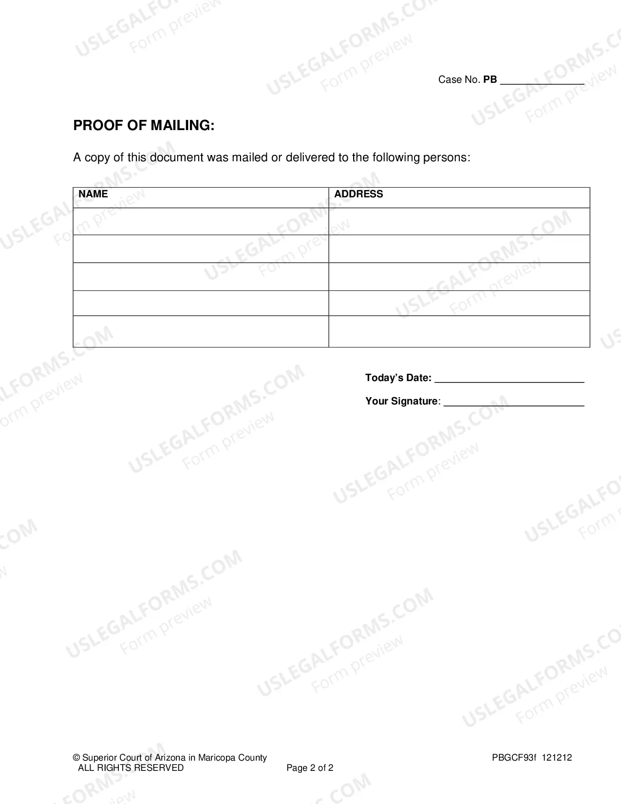 Preview Fee Statement And Proof Of Mailing