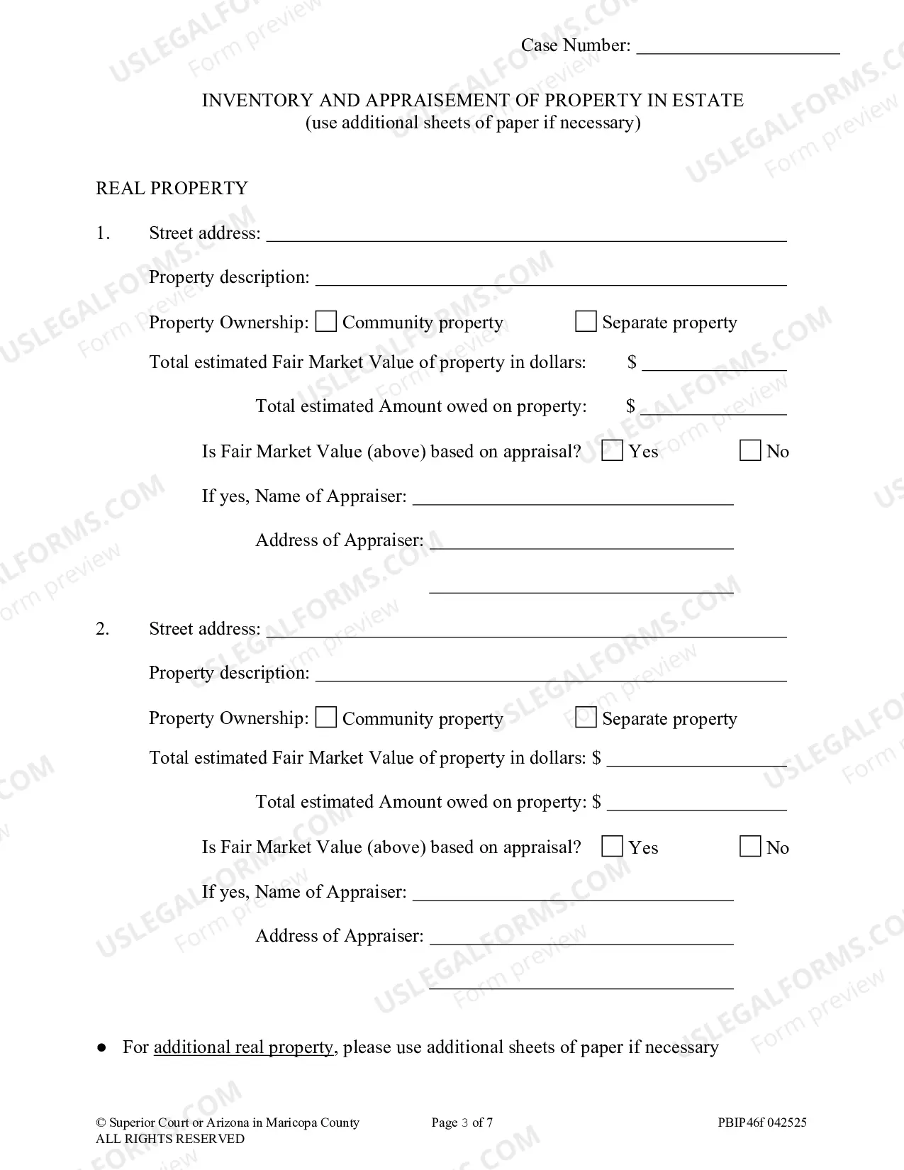 Preview Inventory and Appraisement and Proof of Mailing