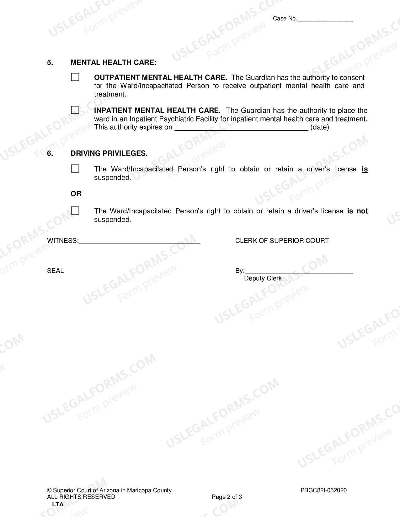 Preview Letters of Appointment as Permanent Guardian, Conservator, Guardian/Conservator and Acceptance of Letters