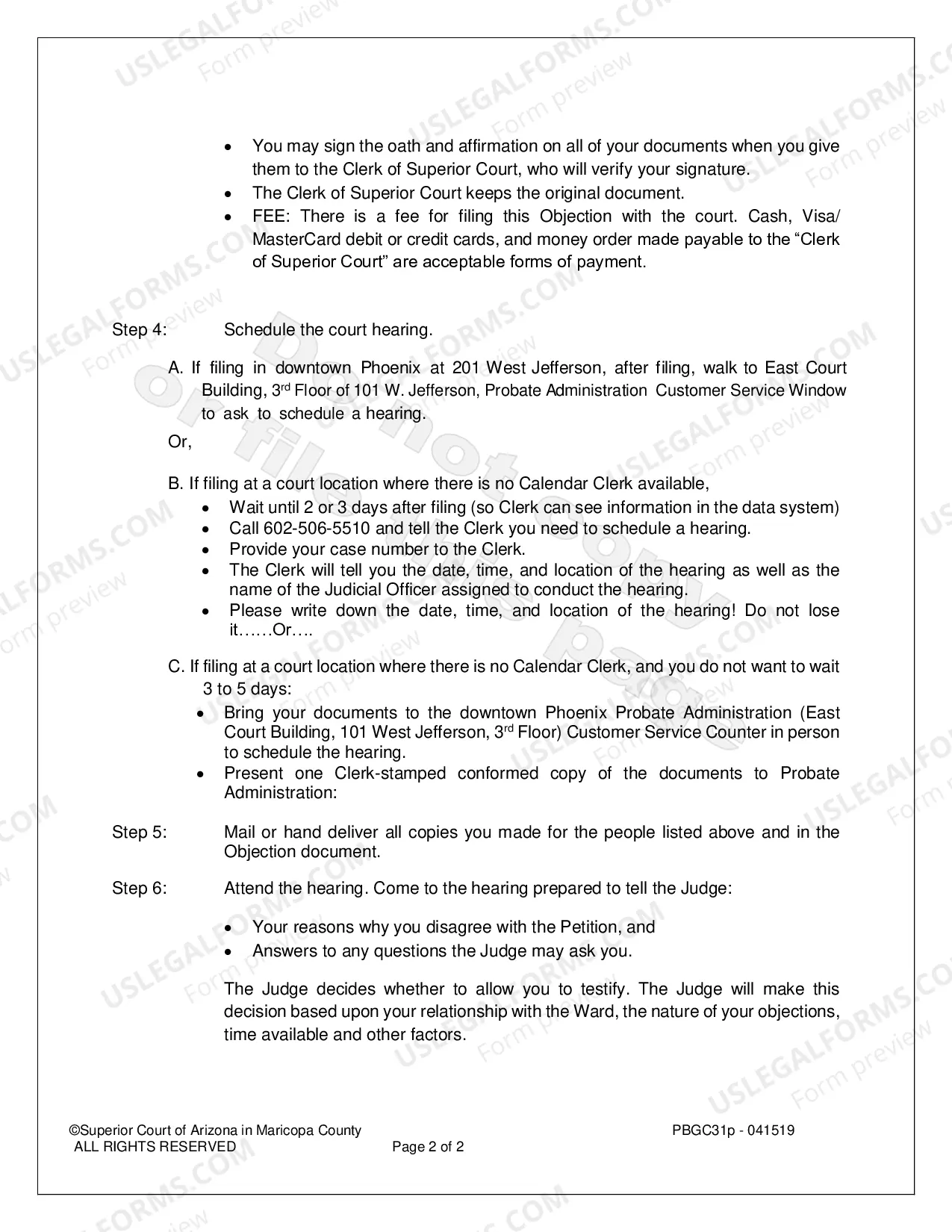 Preview Objection and Request for Formal Proceeding