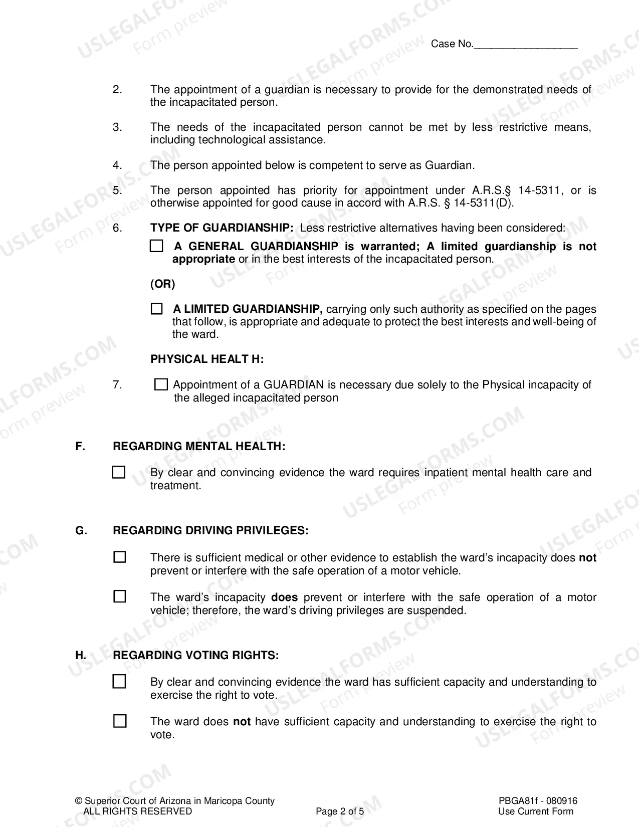 Preview Order Of Appointment Of A Permanent Guardian Of An Adult
