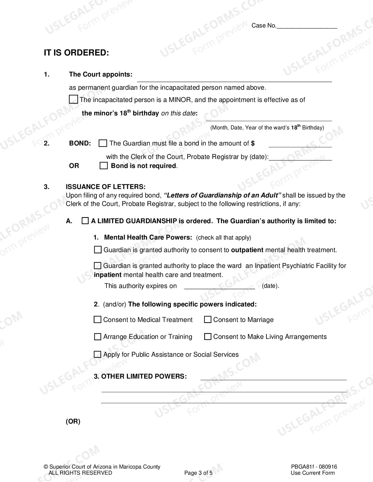 Preview Order Of Appointment Of A Permanent Guardian Of An Adult