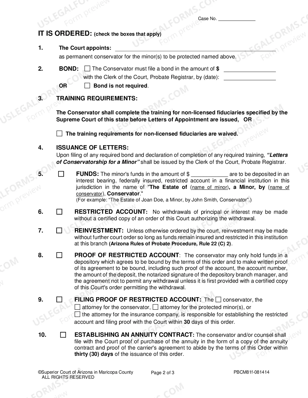 Preview Order Of Appointment Of Permanent Conservator Of Minor