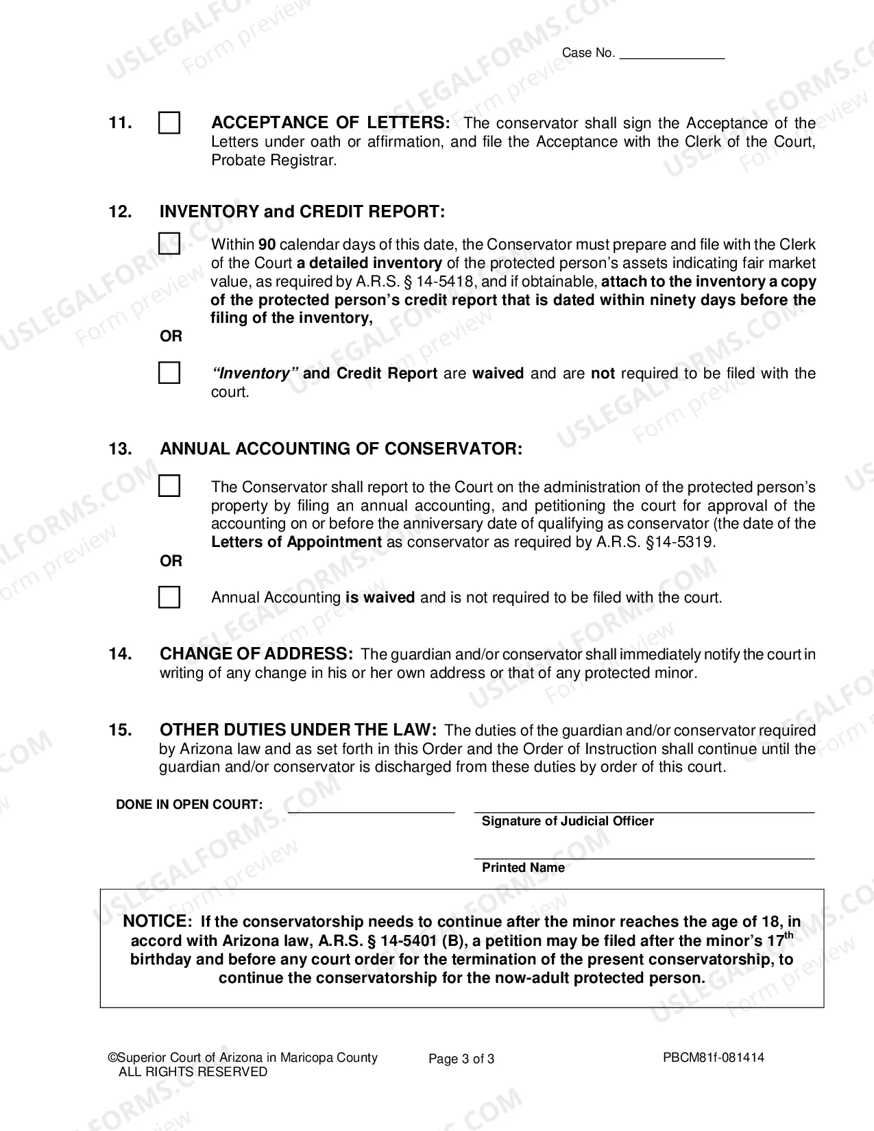 Preview Order Of Appointment Of Permanent Conservator Of Minor
