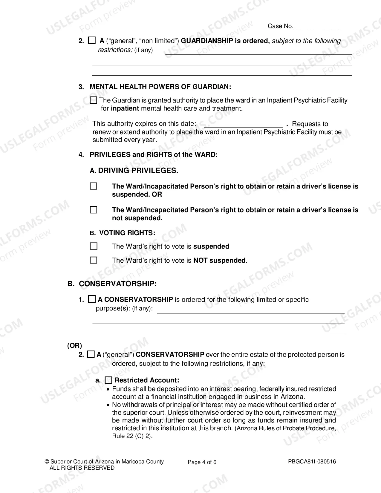 Preview Order Of Appointment Of Permanent Guardian And Conservator Of Adult