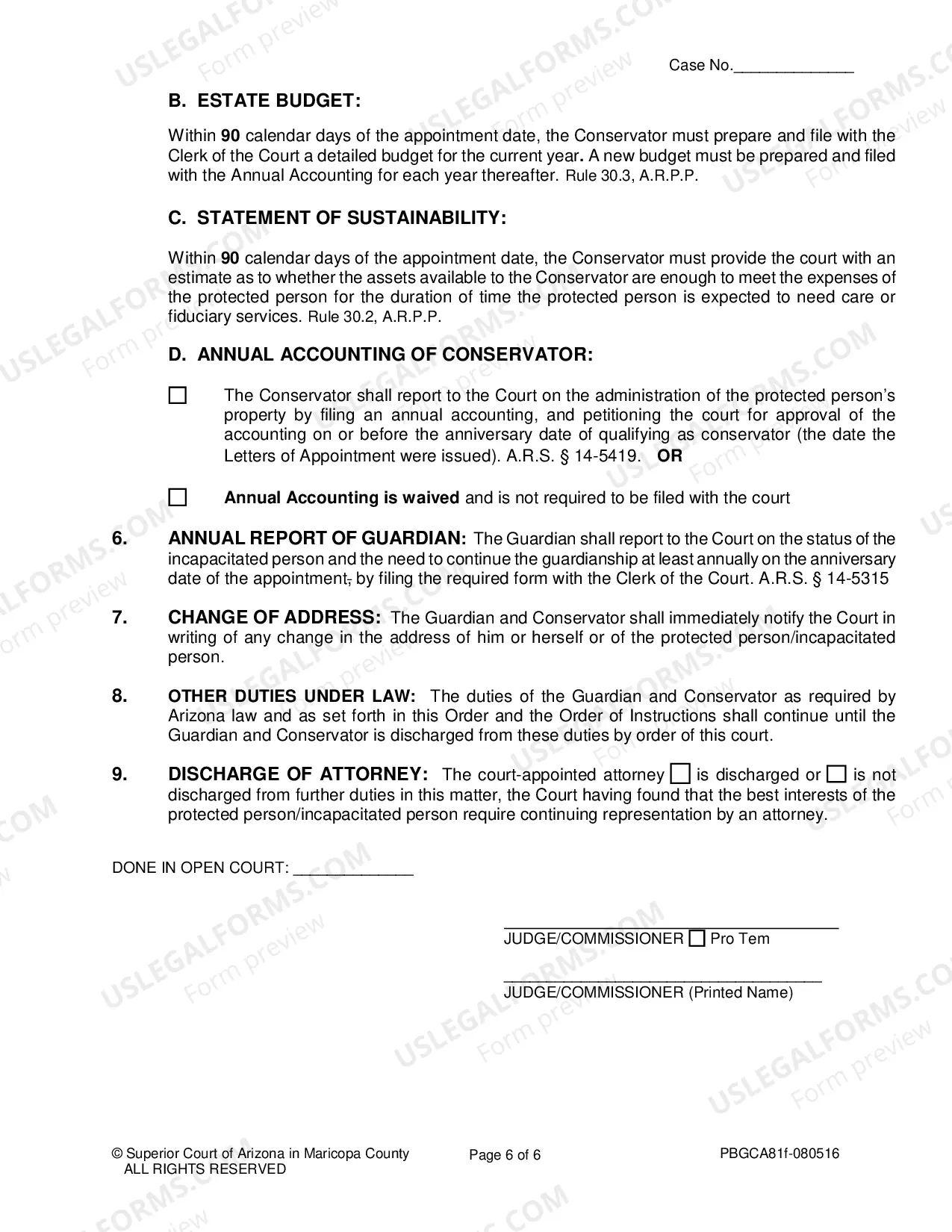 Preview Order Of Appointment Of Permanent Guardian And Conservator Of Adult