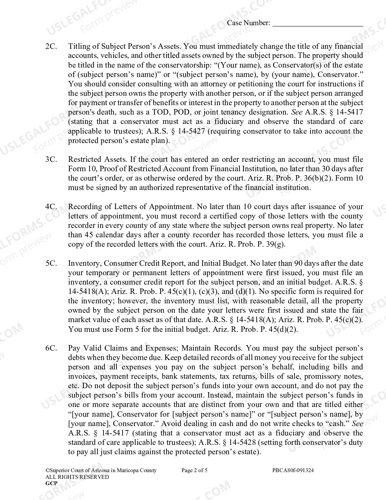 Preview Order to Conservator(s) and Acknowledgement