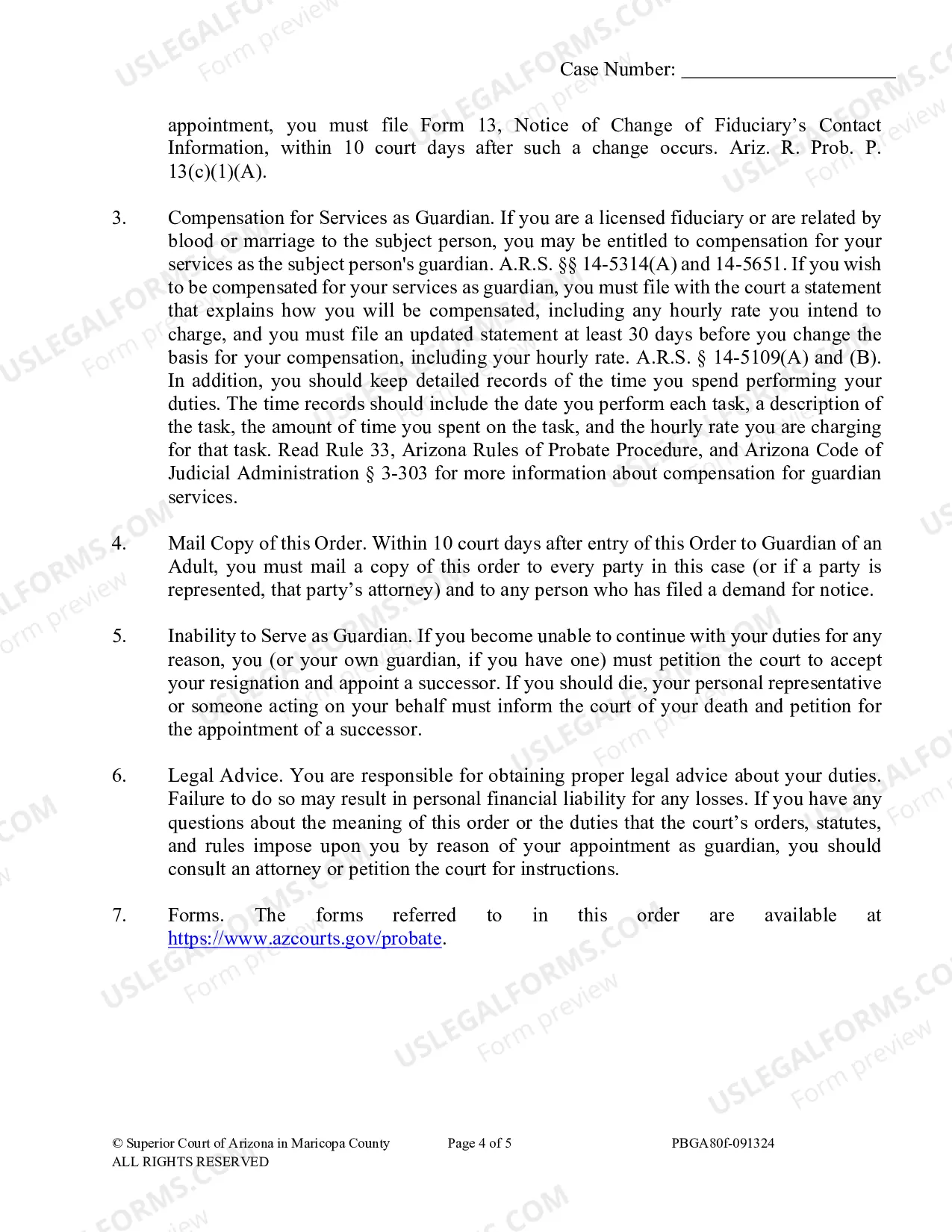 Preview Order To Guardian And Acknowledgement