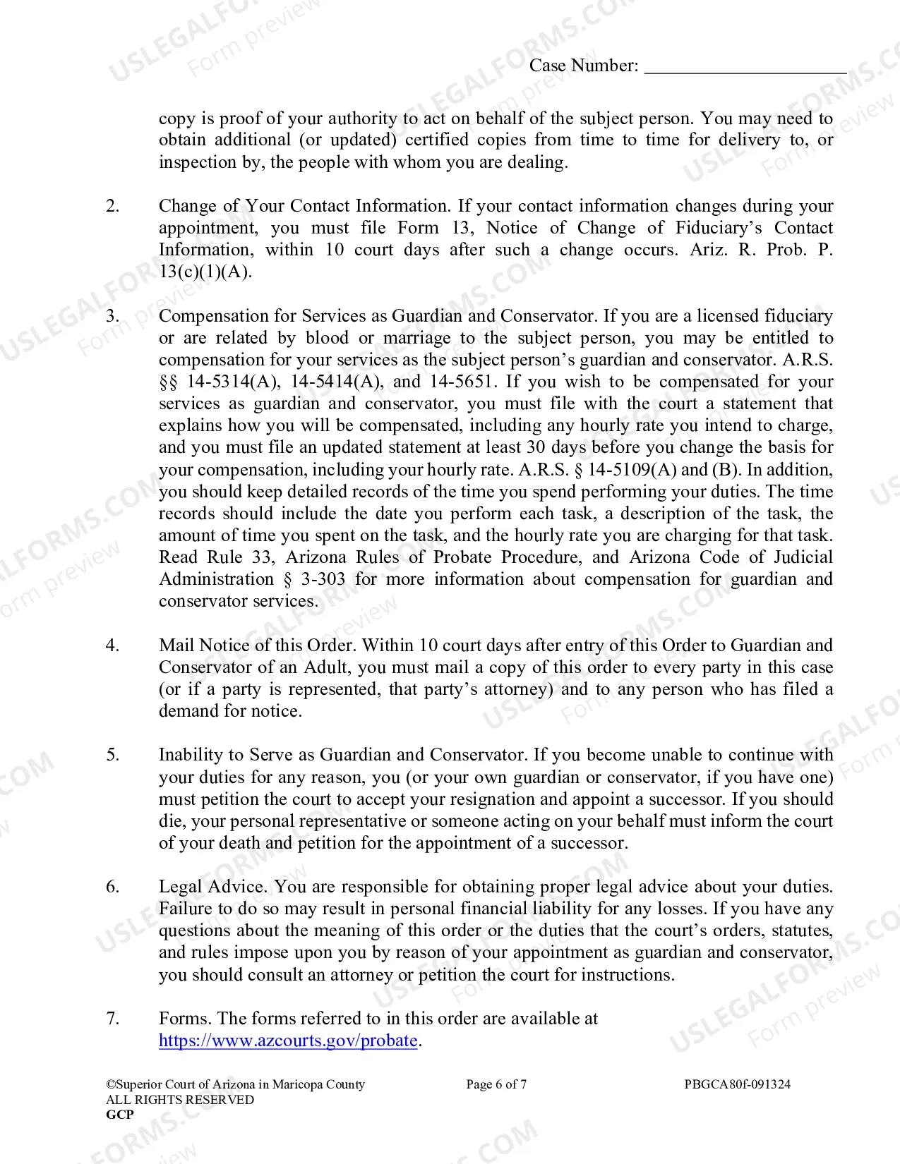 Preview Order To Guardian And Conservator And Acknowledgement
