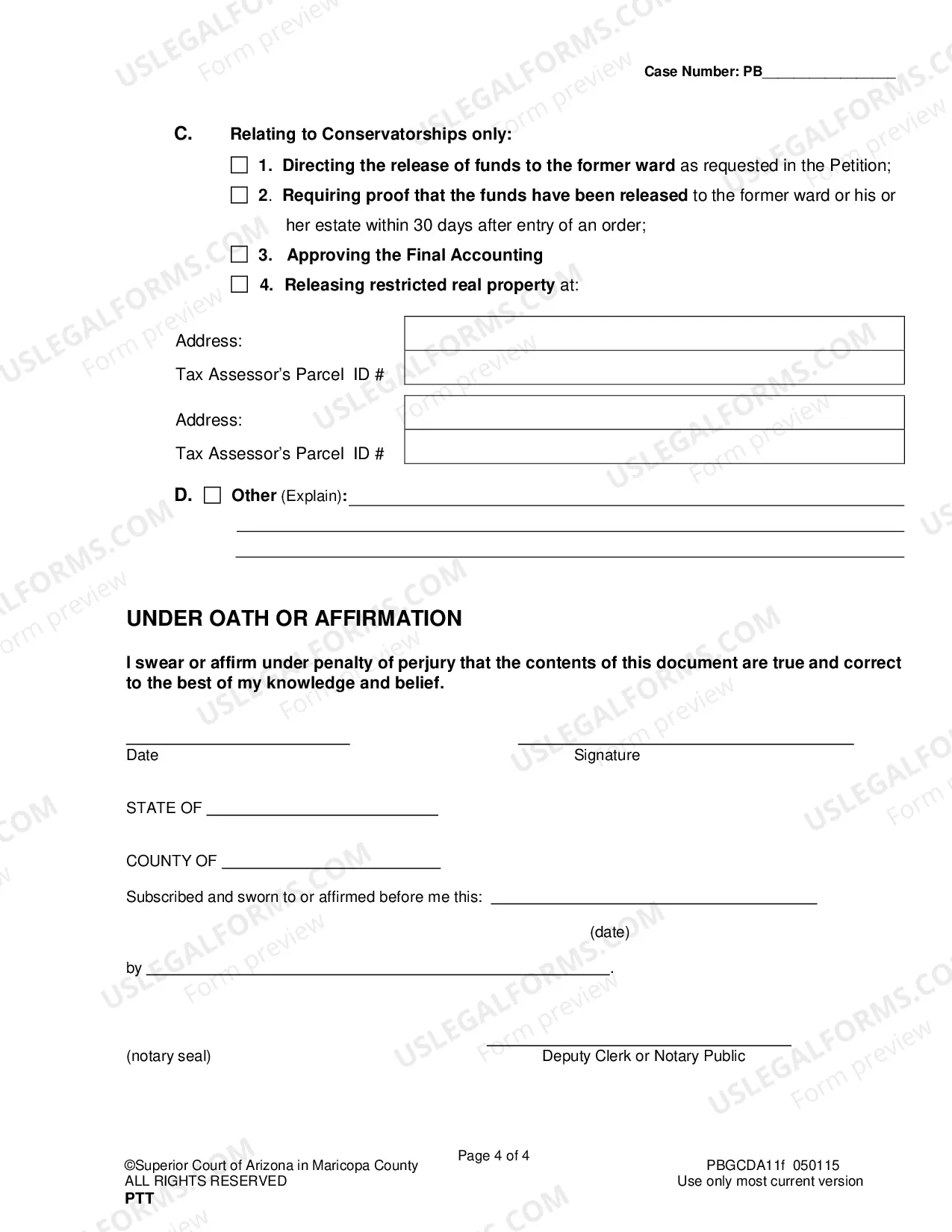 Preview Petition For Discharge And Or Termination Of Guardianship And Conservatorship Of Adult