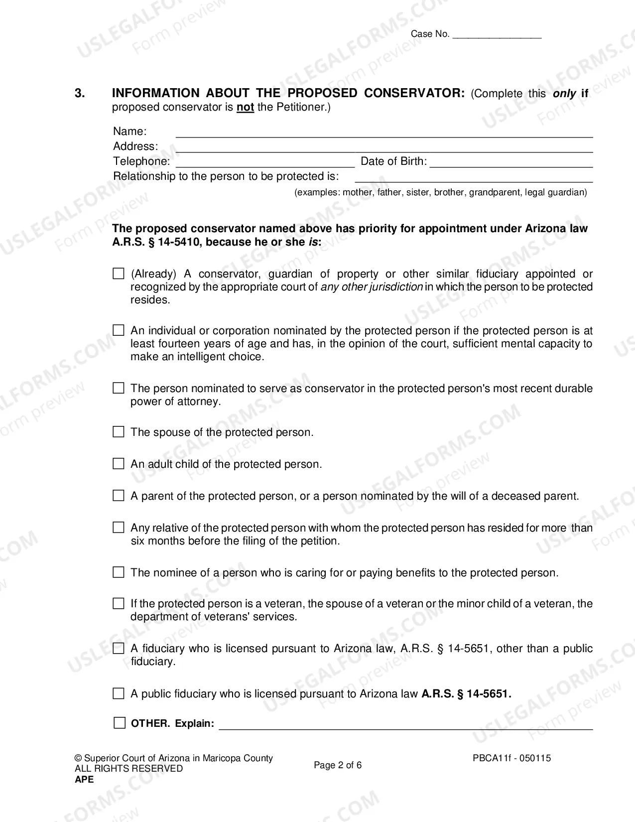 Preview Petition For Permanent Appointment Of Conservator Of Adult