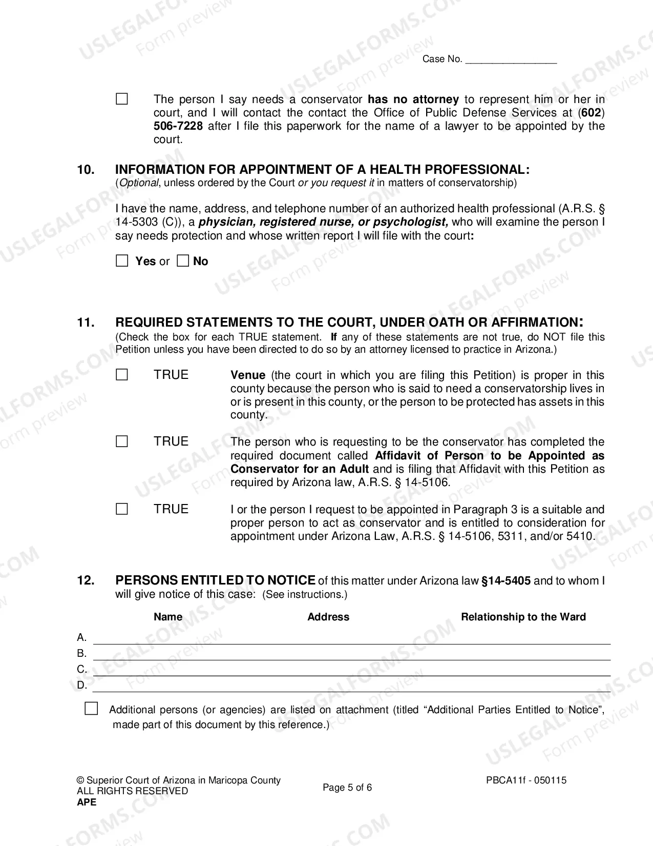 Preview Petition For Permanent Appointment Of Conservator Of Adult