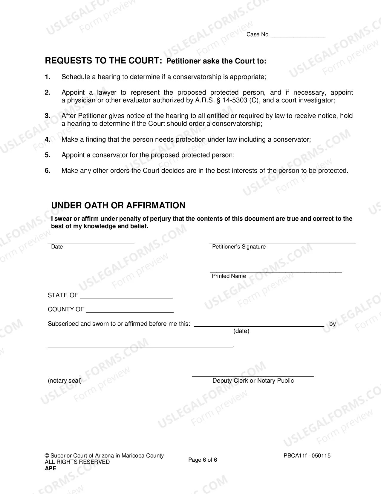 Preview Petition For Permanent Appointment Of Conservator Of Adult