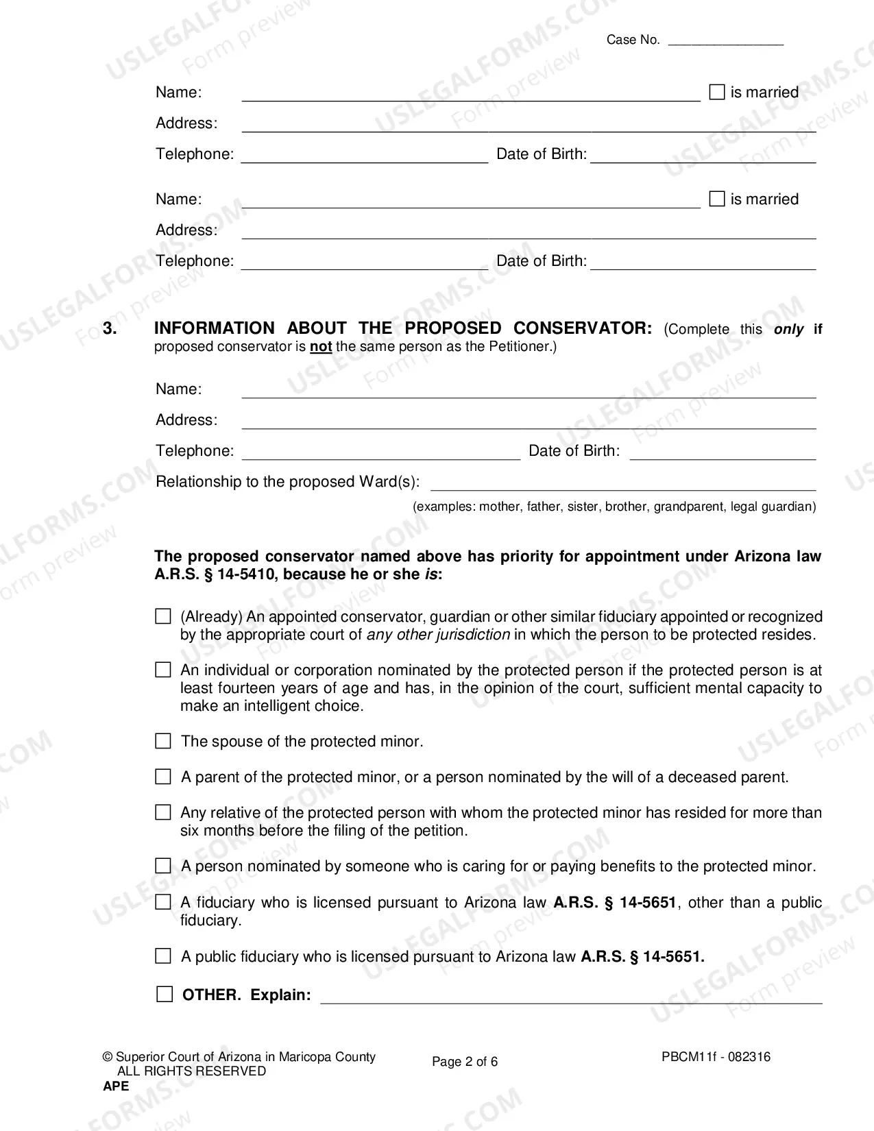 Preview Petition For Permanent Appointment Of Conservatorship Of Minor