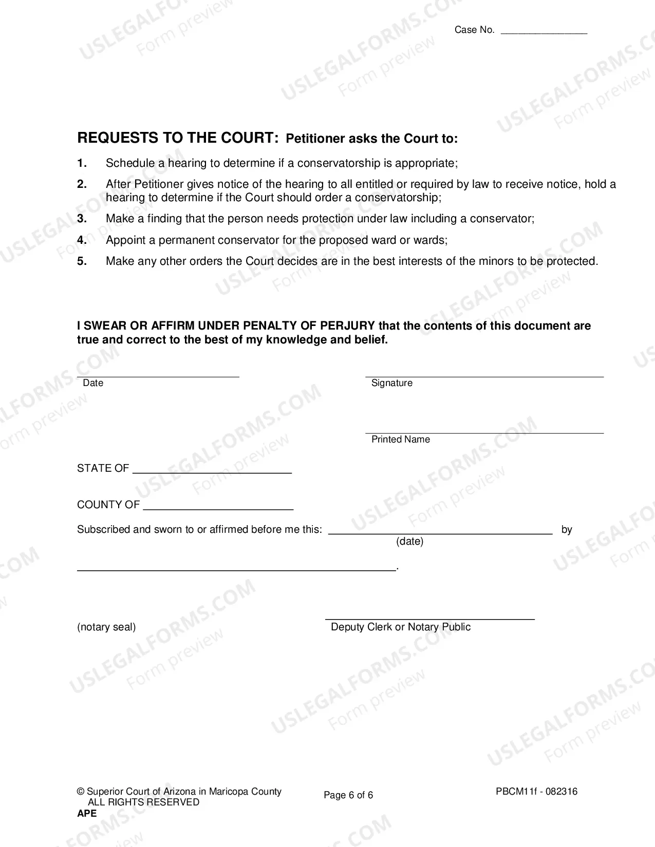 Preview Petition For Permanent Appointment Of Conservatorship Of Minor