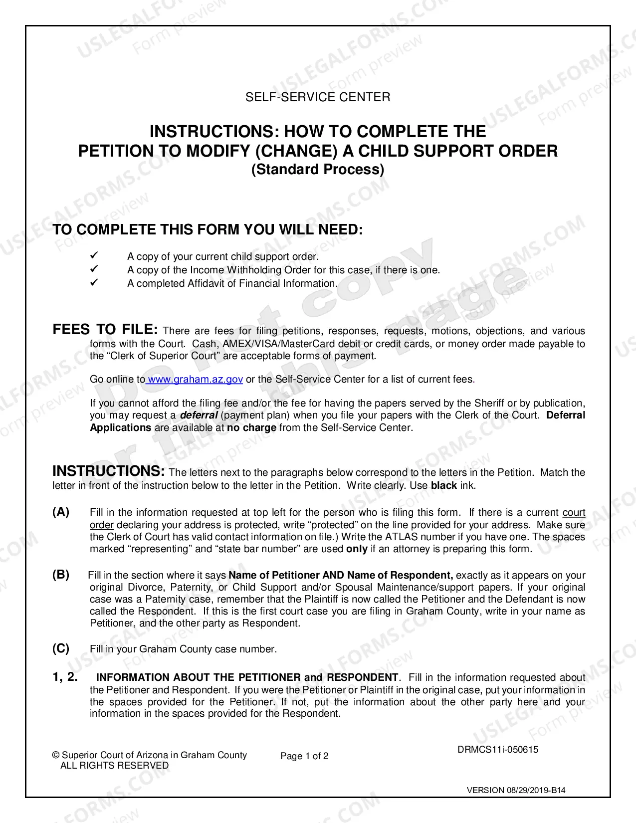 Preview Petition to Modify a Child Support Order