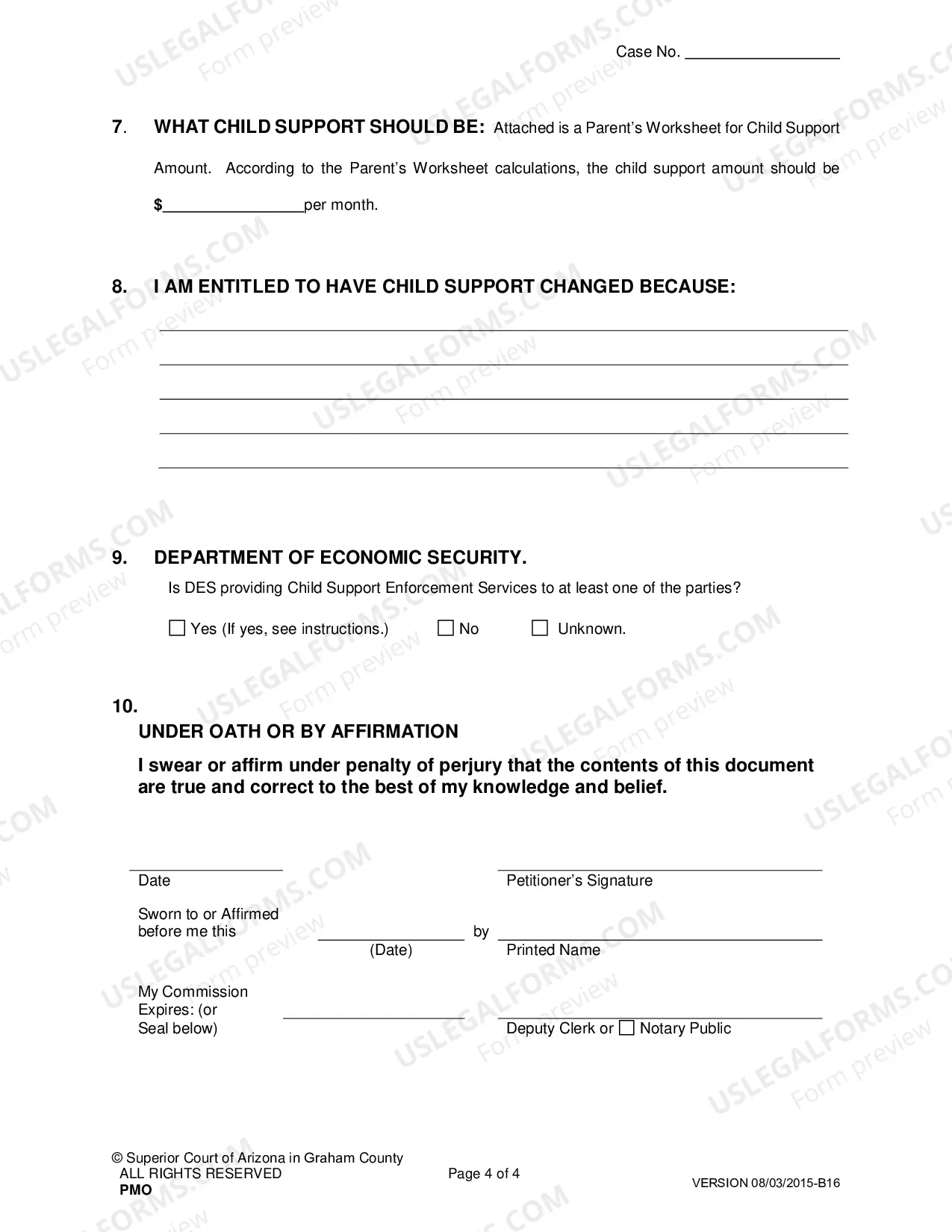 Preview Petition to Modify Child Support 15% or More