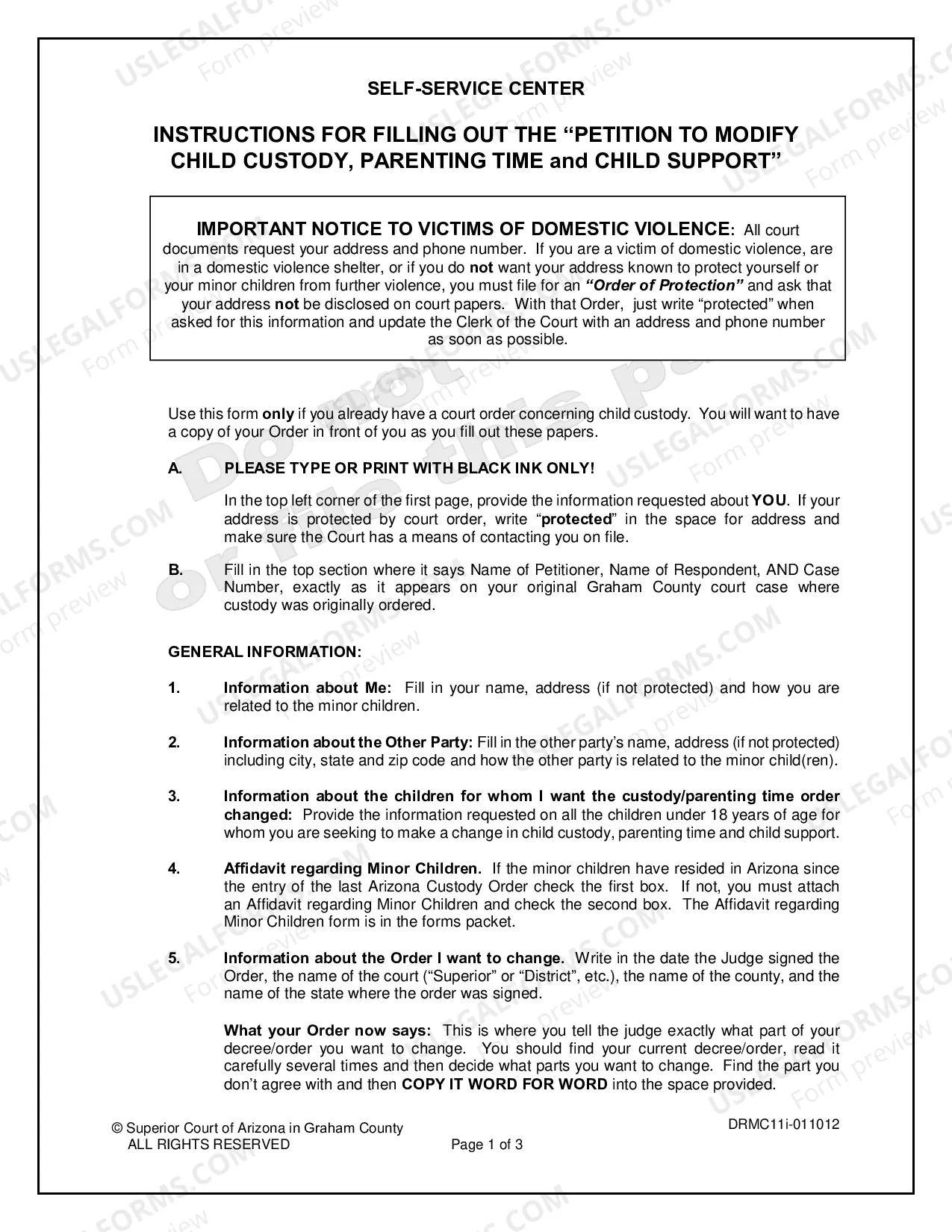 Preview Petition to Modify Custody, Visitation and Child Support