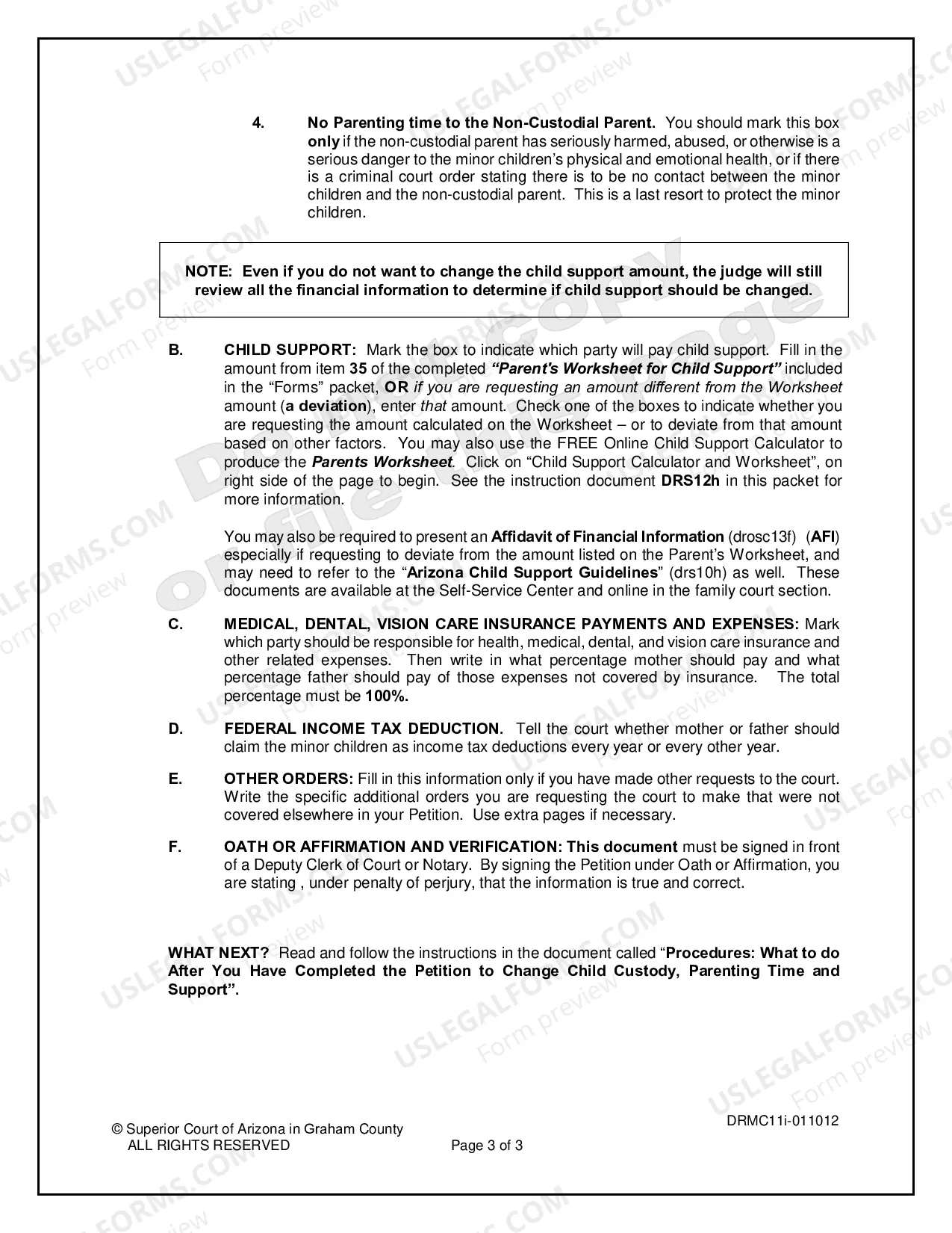 Preview Petition to Modify Custody, Visitation and Child Support