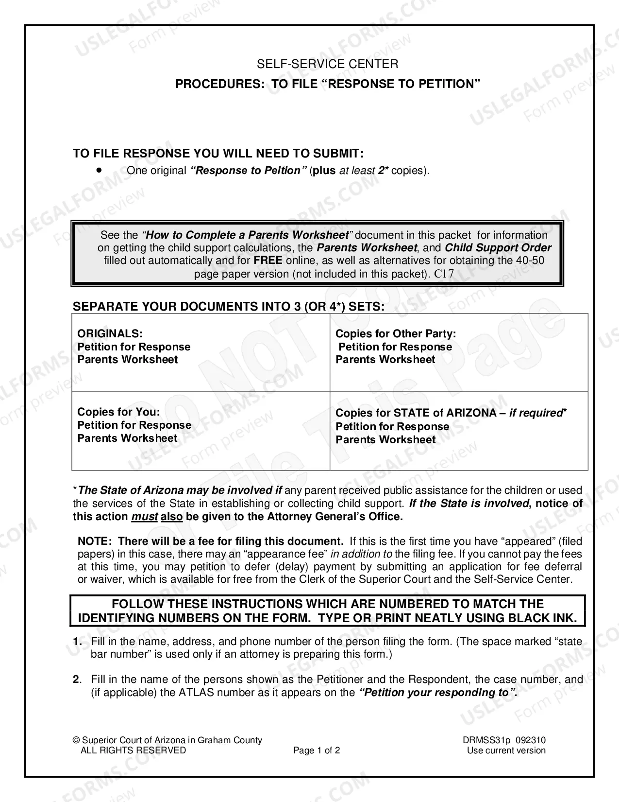 Preview Responding to Petition