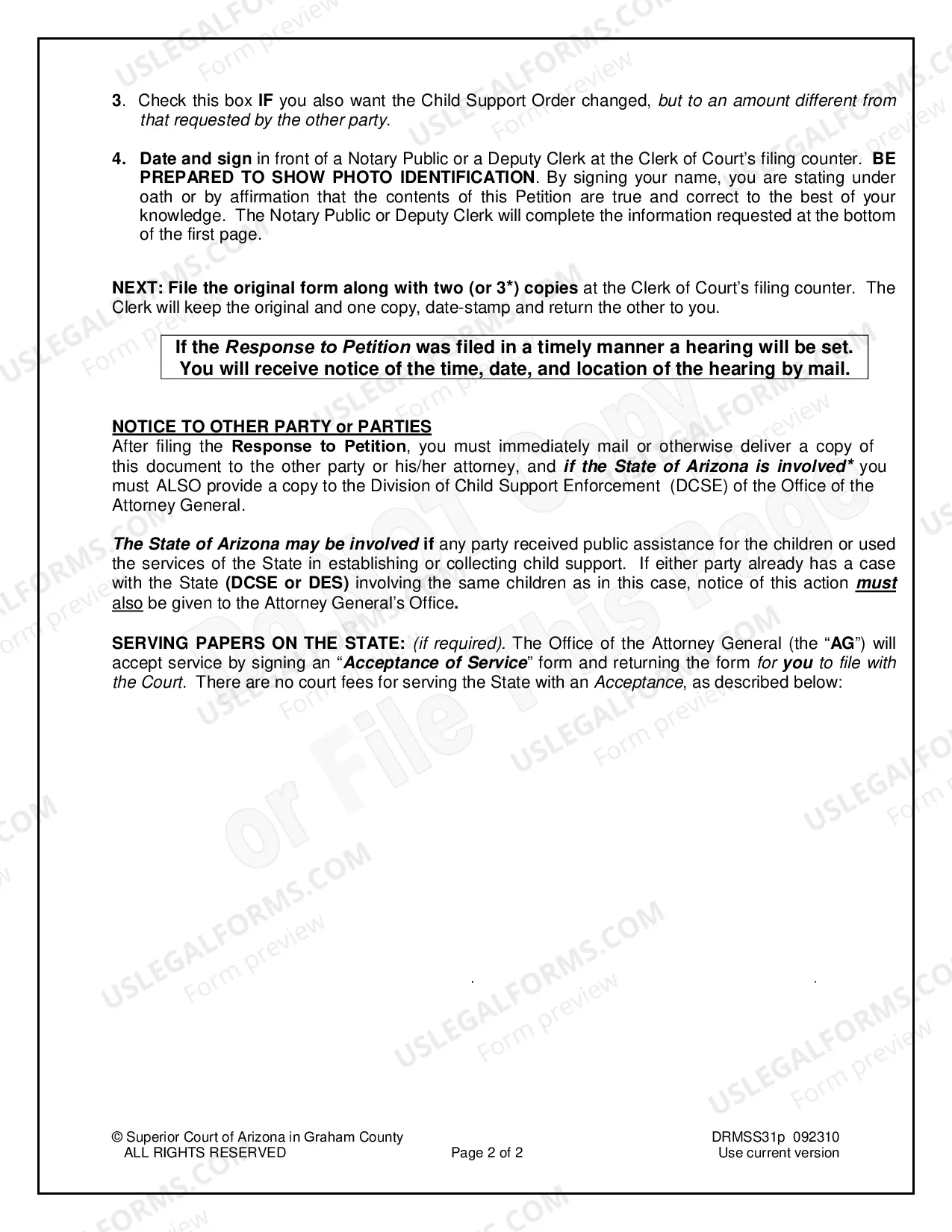 Preview Responding to Petition