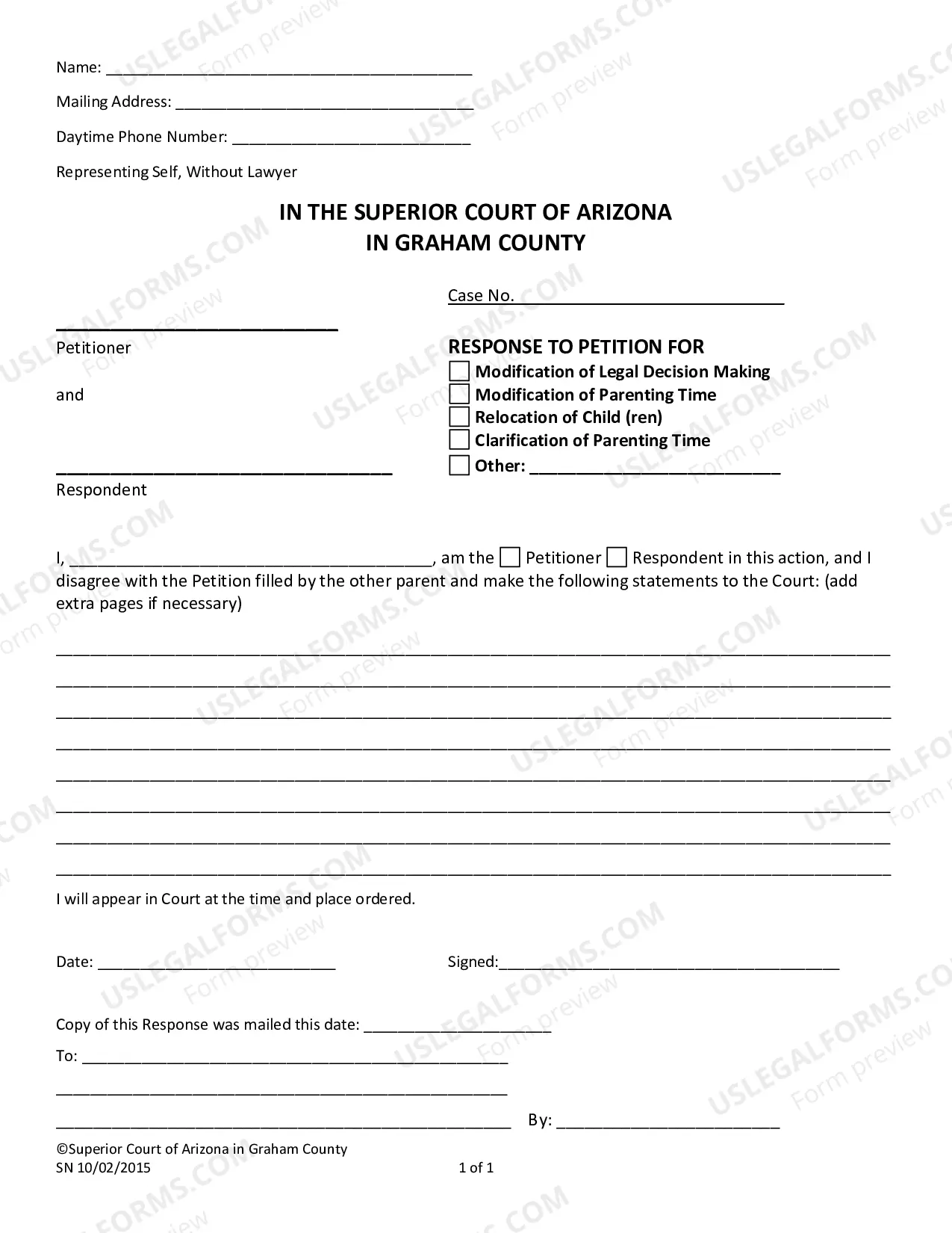 Preview Responding to Petition