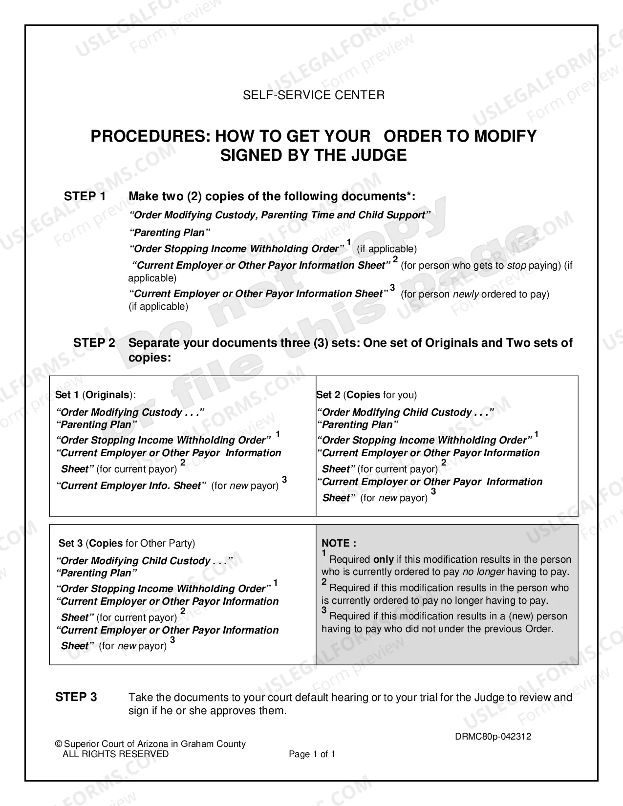 Preview Request to Modify Custody, Parenting Time and Child Support