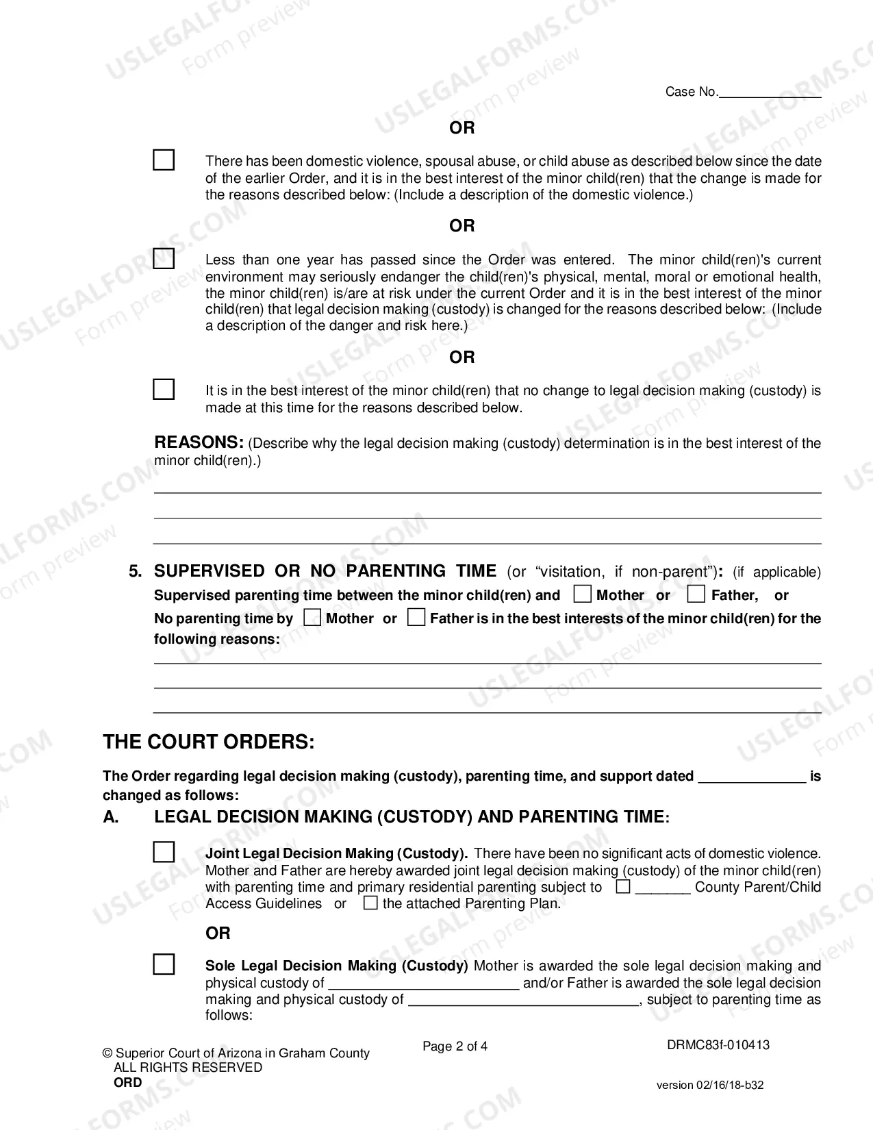 Preview Request to Modify Custody, Parenting Time and Child Support