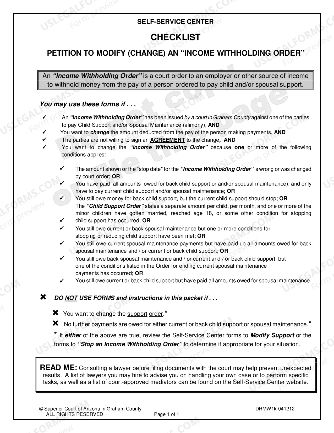 Preview Petition to Modify Income Withholding Order When All Parties Will Not Sign an Agreement