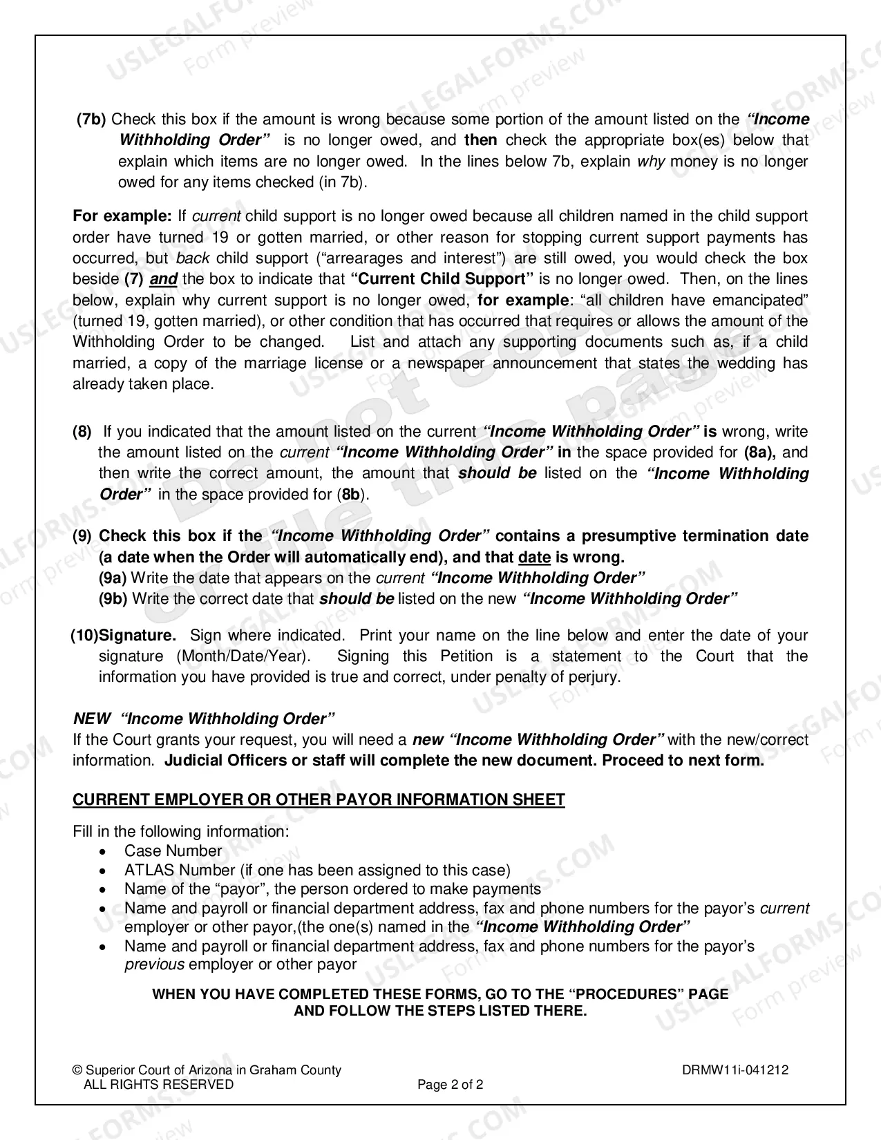 Preview Petition to Modify Income Withholding Order When All Parties Will Not Sign an Agreement