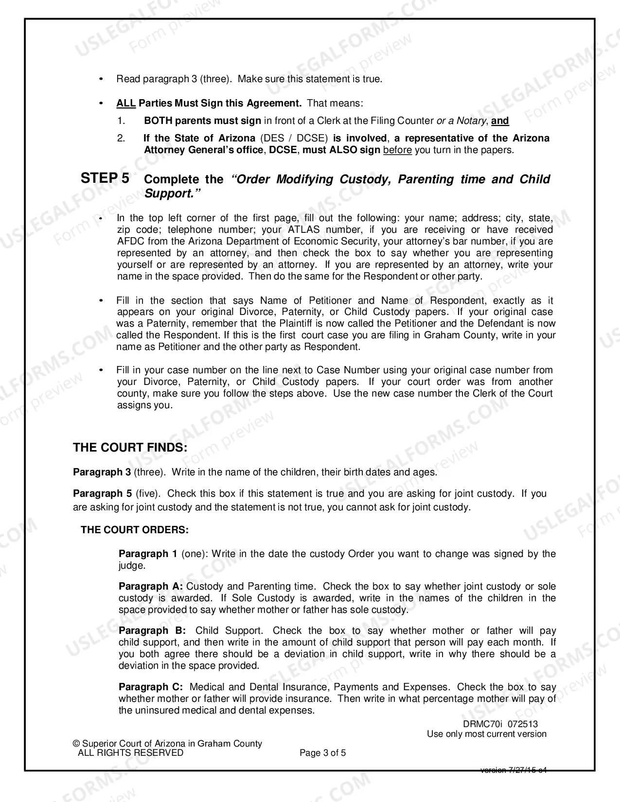 Preview Agreement to Modify Prior Court Order Regarding Custody, Parenting Time and Child Support