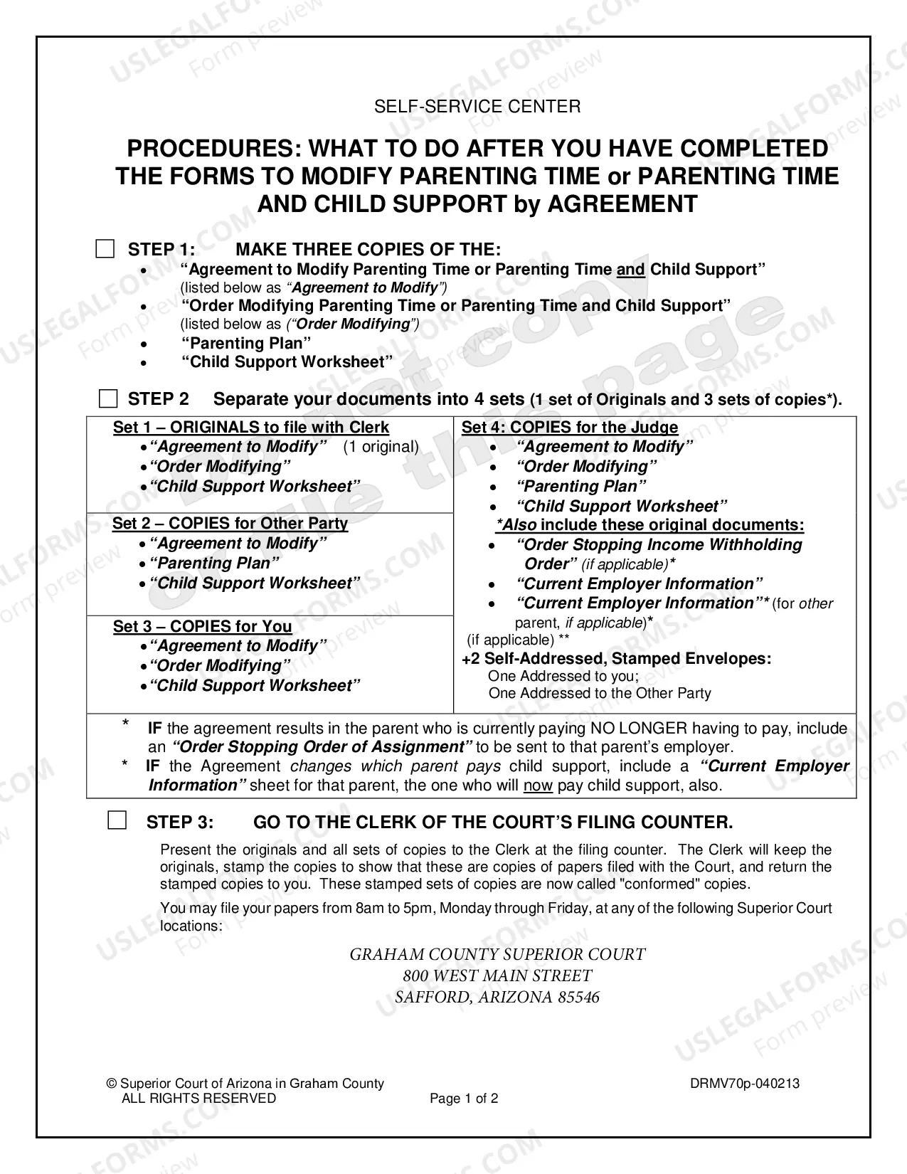 Preview Agreement to Modify Parenting Time When All Parties Will Sign Agreement